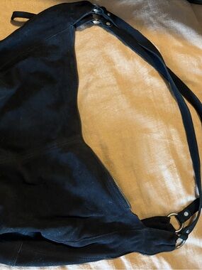 Free People Black Roma Suede Tote Shoulder Hobo bag